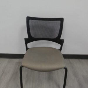 9to5 Bella Guest Stack Chair with Gray Mesh and Brown Seat