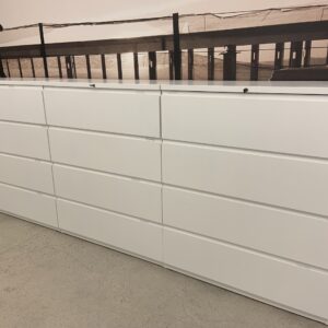 Haworth 4 Drawer Lateral Files, 42"W x 51.5"H x 18.5"D, Soft White finish