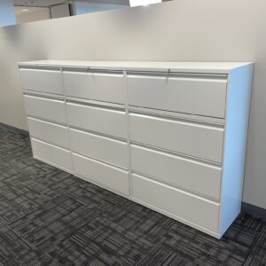 Allsteel Essentials Lateral File, 4 Drawer x 36" Wide, Bone White
