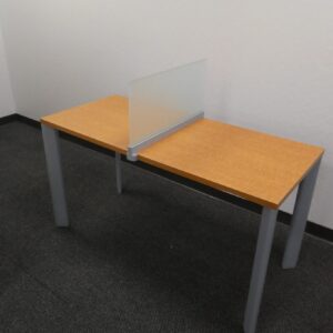 Training Table, Maple laminate surface with privacy glass 54"L x 24"D x 29"H