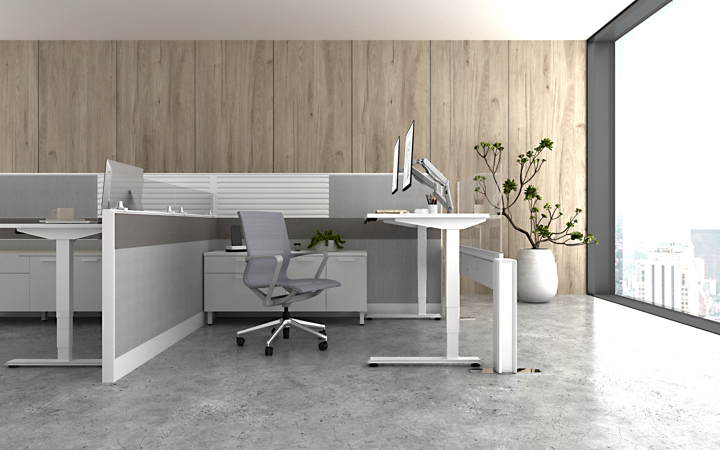 Friant Interra, Seated Privacy Cubicle, 6'0" x 6'0" and 6'0" x 8'0"