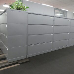 Herman Miller Meridian 4 Drawer Lateral File Silver 52"H x 20"D x 42"W