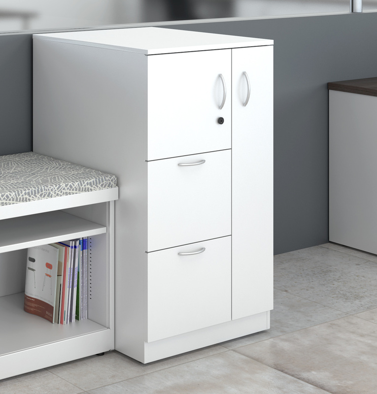 Trace Cupboard Wardrobe Tower, Box File and Open Shelf Lateral ganged