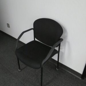 OMF. Inc Black Guest Chair with Casters