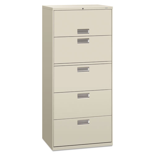HON, 600 Series Five-Drawer Lateral File, 30w x 19-1/4d