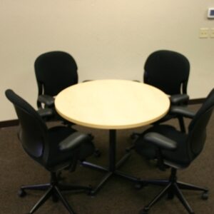 Haworth Conference Table, Laminated Top with PVC Edge, Black Base