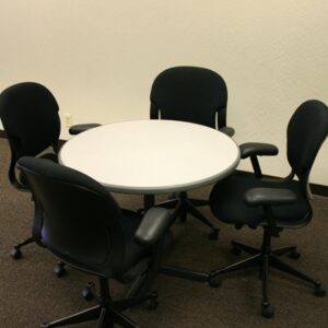 Haworth Conference Table, Laminated Top with PVC Edge, Grey Spex