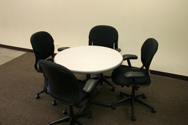 Haworth Conference Table, Laminated Top with PVC Edge, Grey Spex