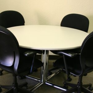 Round Conference Table, Laminated Top, Lt Grey Matrix