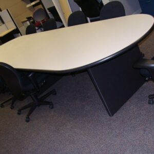 Racetrack Conference Table, Laminated Top, Gray