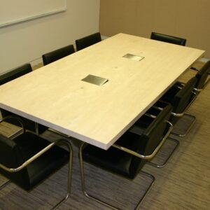 Rectangular Conference Table with Travertine Top, Gold