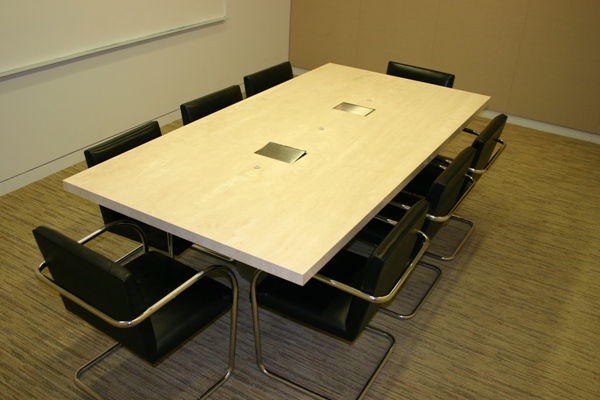 Rectangular Conference Table with Travertine Top, Gold