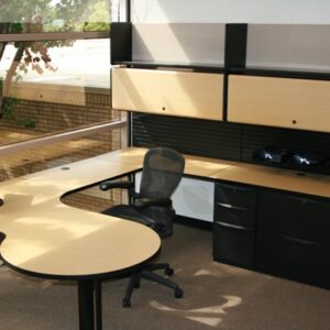Refurbished Maple Black Herman Miller Laminate Private Office Desk