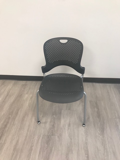 Herman Miller Caper Guest Chair, Grey Seat with Chrome legs