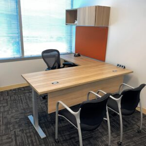 Allsteel Terrace Private Office, "L Shaped" , 6'0"W x 6'6"D, Height Adjustable