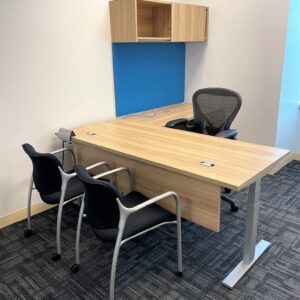 Allsteel Terrace Private Office, "L Shaped" , 6'0"W x 6'6"D, Height Adjustable