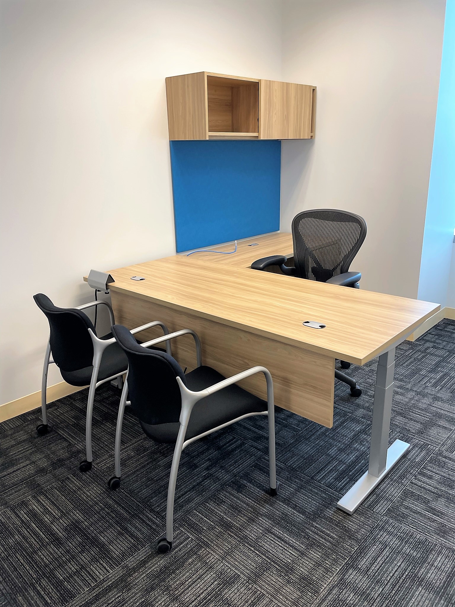 Allsteel Terrace Private Office, "L Shaped" , 6'0"W x 6'6"D, Height Adjustable