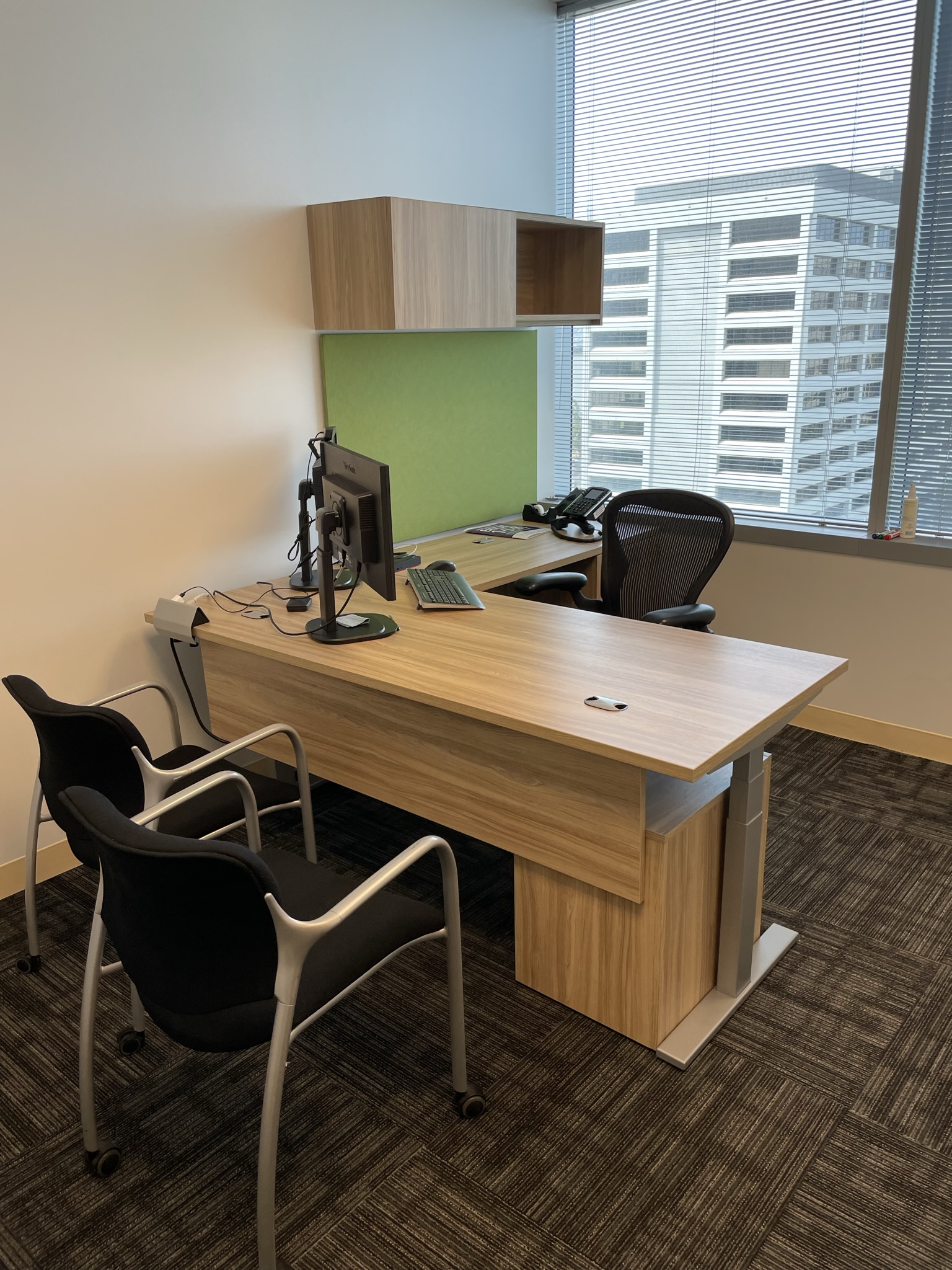 Allsteel Terrace Private Office, "L Shaped" , 6'0"W x 6'6"D, Height Adjustable