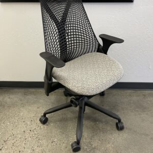Herman Miller Sayl Task Chair, Black Flex Back with Grey Fabric Seat