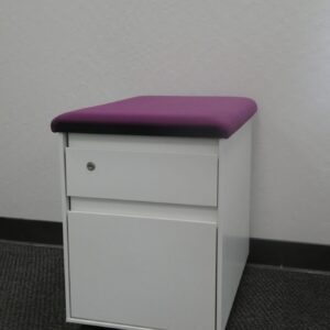 Steelcase Mobile Pedestal , Soft White with Purple Cushion