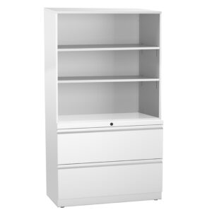Trace Combo Lateral File/Open Shelves, 2 drawer, 3 shelves, 18 1/4"D, 65 7/8"H