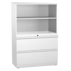 Trace Combo Lateral File/Open Shelves, 2 drawer, 2 shelves, 18 1/4"D, 51 3/8"H