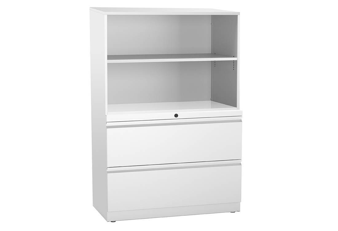 Trace Combo Lateral File/Open Shelves, 2 drawer, 2 shelves, 18 1/4"D, 51 3/8"H