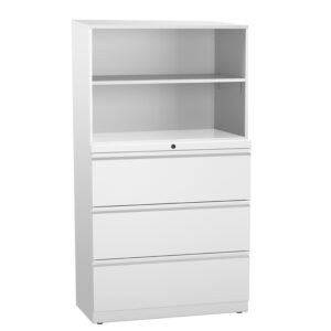 Trace Combo Lateral File/Open Shelves, 3 drawer, 2 shelves, 18 1/4"D, 65 7/8"H