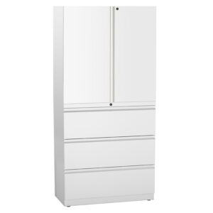 Trace Combo Lateral File/Storage Cabinet, 3 drawers, 3 shelves, 18 1/4"D, 77 3/8"H