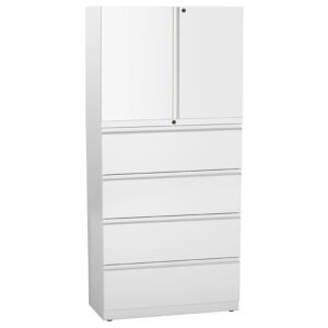 Trace Combo Lateral File/Storage Cabinet, 4 drawers, 2 shelves, 18 1/4"D, 77 3/8"H