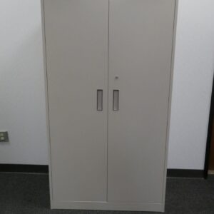 2 door metal storage unit, light grey, 65"H x 36"W x 18"D