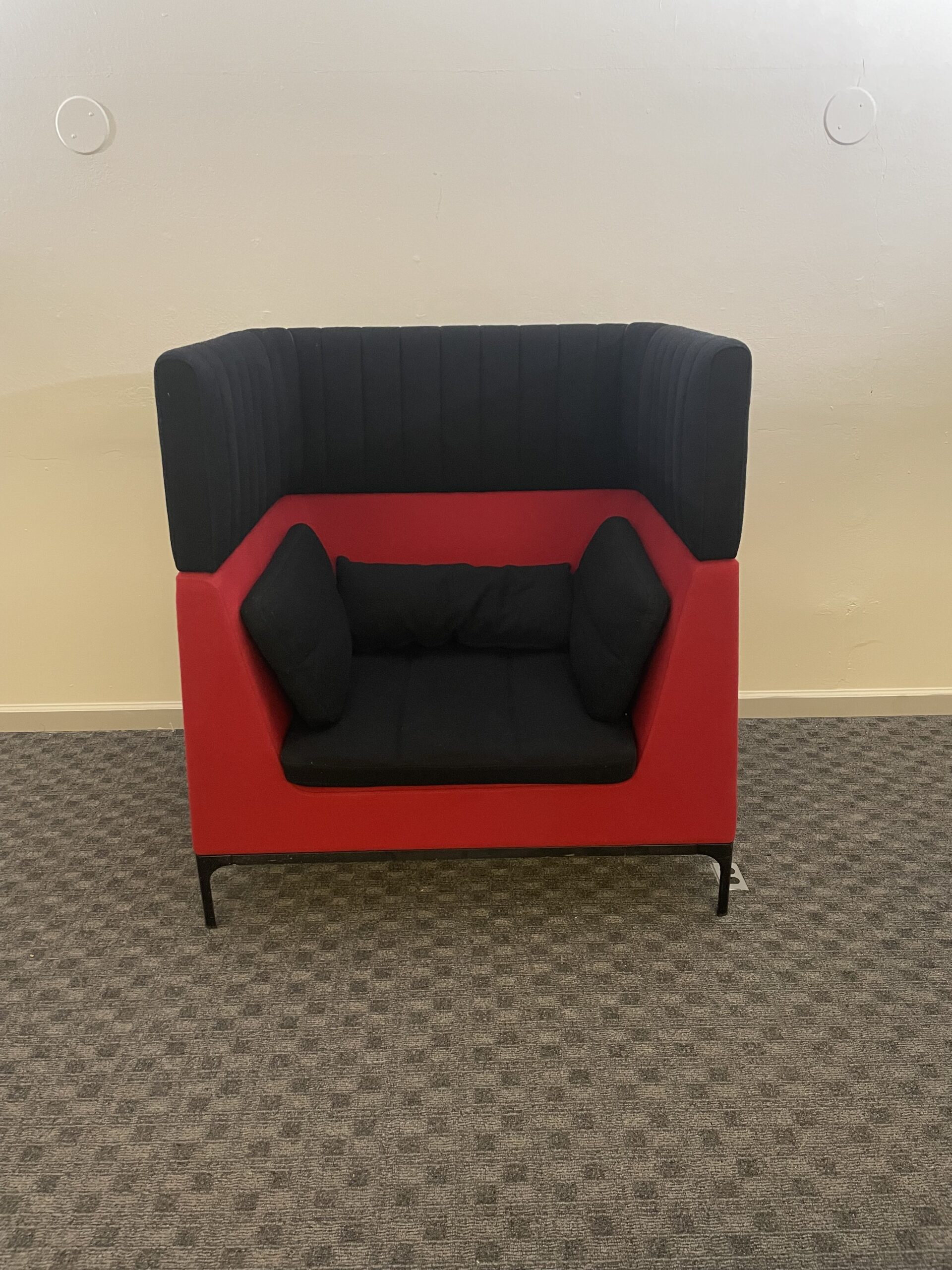 Allermuir, Haven High Back, Lounge Chair, Red and Black