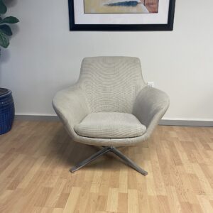 Coalesse, Lounge Chair, Wheat Fabric, Chrome Legs