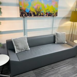 Blue Dot 3-Seat Sofa, Grey Leather