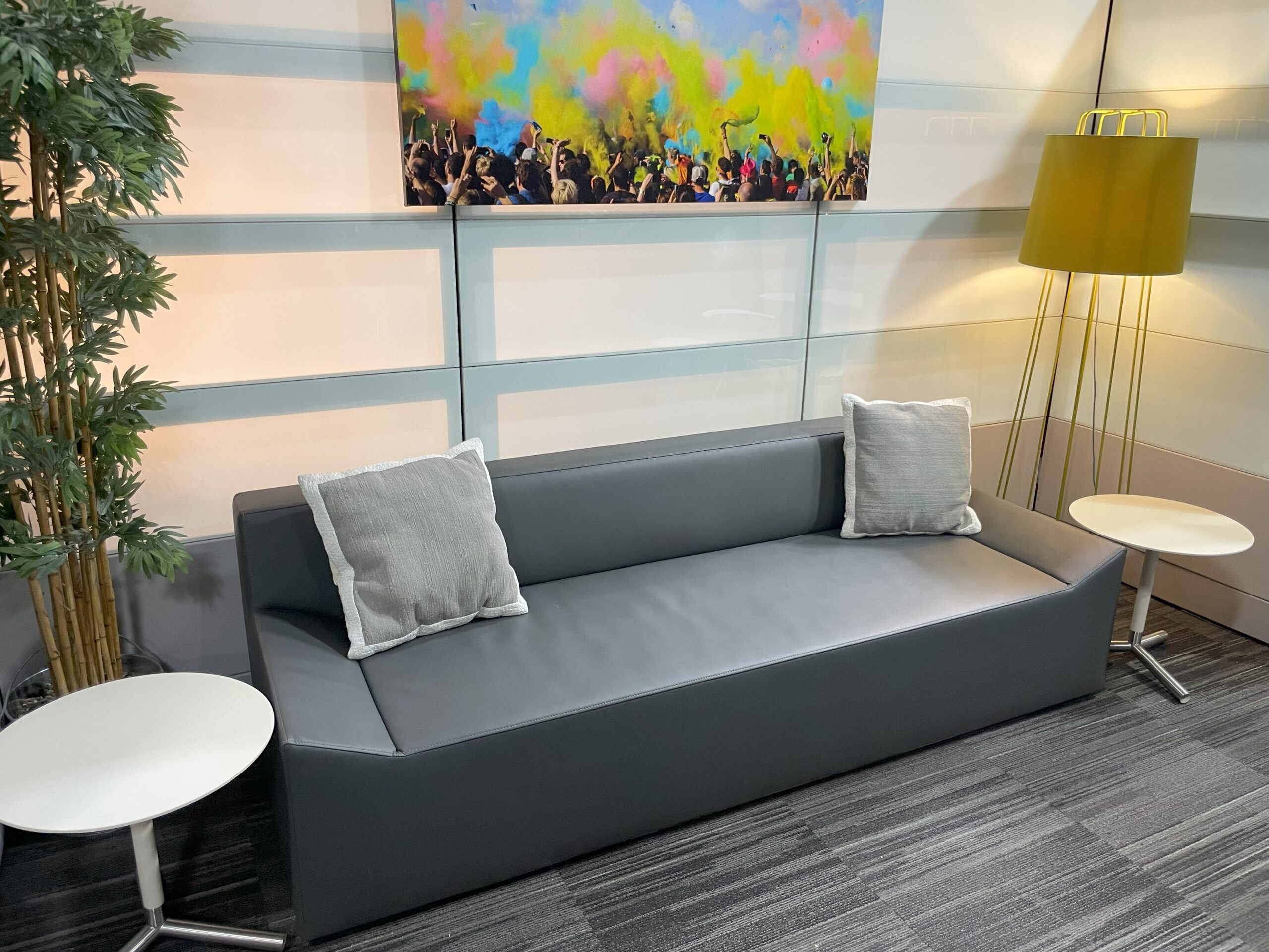 Blue Dot 3-Seat Sofa, Grey Leather