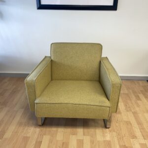 Gus, Lounge Chair, Field Green, Chrome Frame