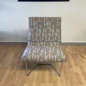 Harter Forum, Lounge Chair, Beaded Fabric, Chrome Frame