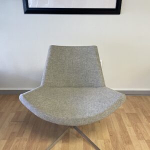 Hightower, Lotus Easy Lounge Chair, Grey, Chrome Frame