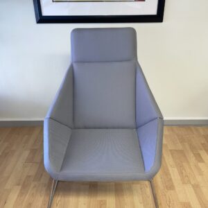 Arcadia, Nios Lounge Chair, Grey, Chrome Legs