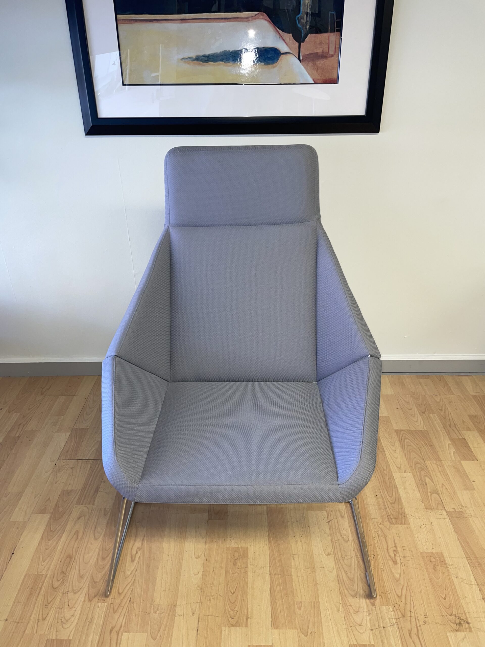 Arcadia, Nios Lounge Chair, Grey, Chrome Legs
