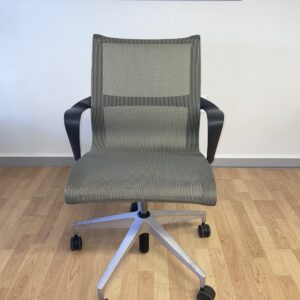 Herman Miller, Setu Chair, Conference Chair, Olive Green with Silver and Black Frame