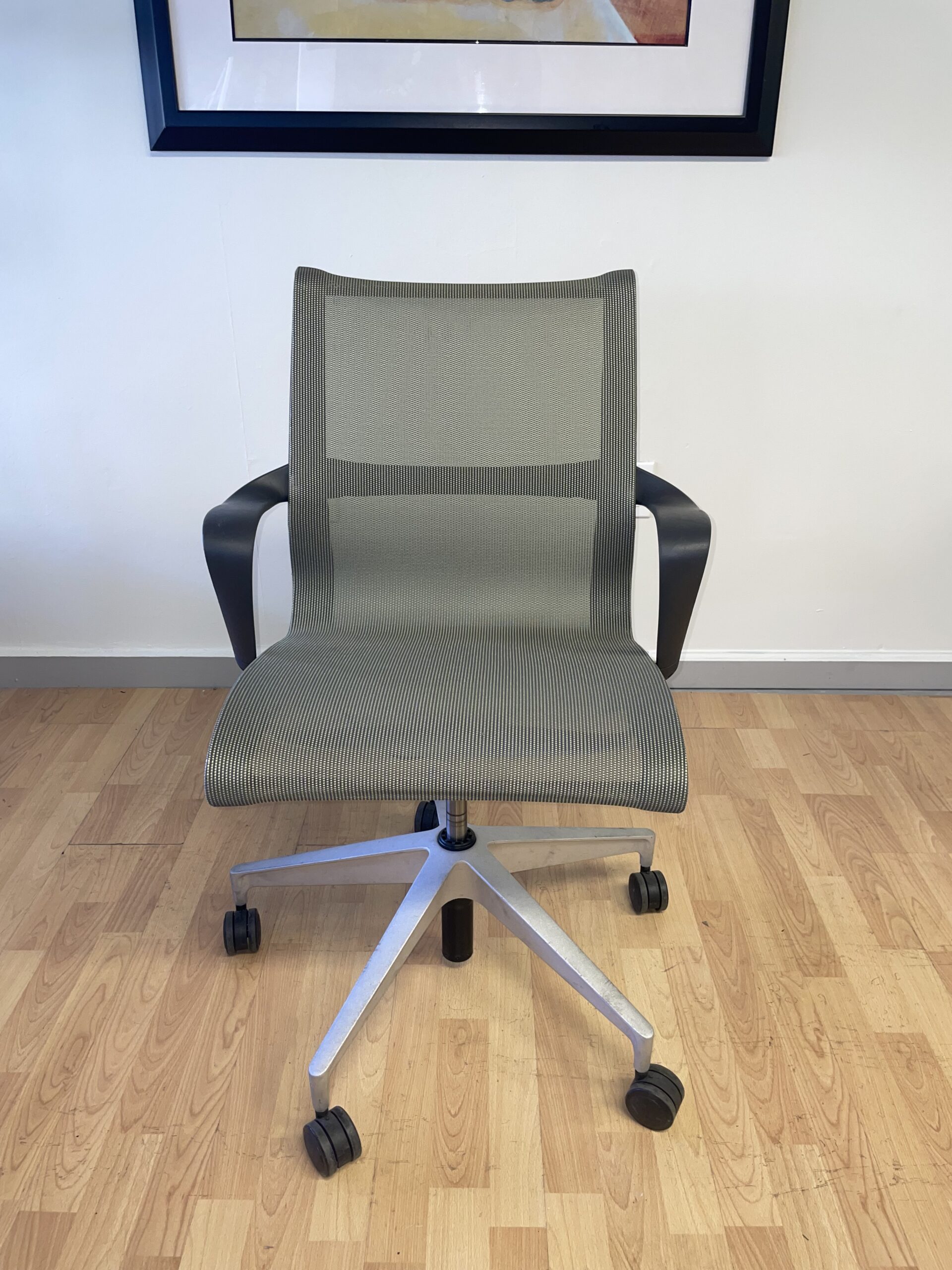 Herman Miller, Setu Chair, Conference Chair, Olive Green with Silver and Black Frame