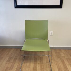 Source, Multi-Purpose, Stackable Chair, Spring Green with Chrome Legs