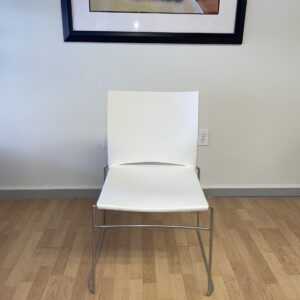 Source, Multi-Purpose, Stackable Chair, White with Chrome Legs