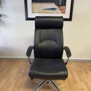Friant, Madison High Back, Conference Chair, Black with Chrome Frame