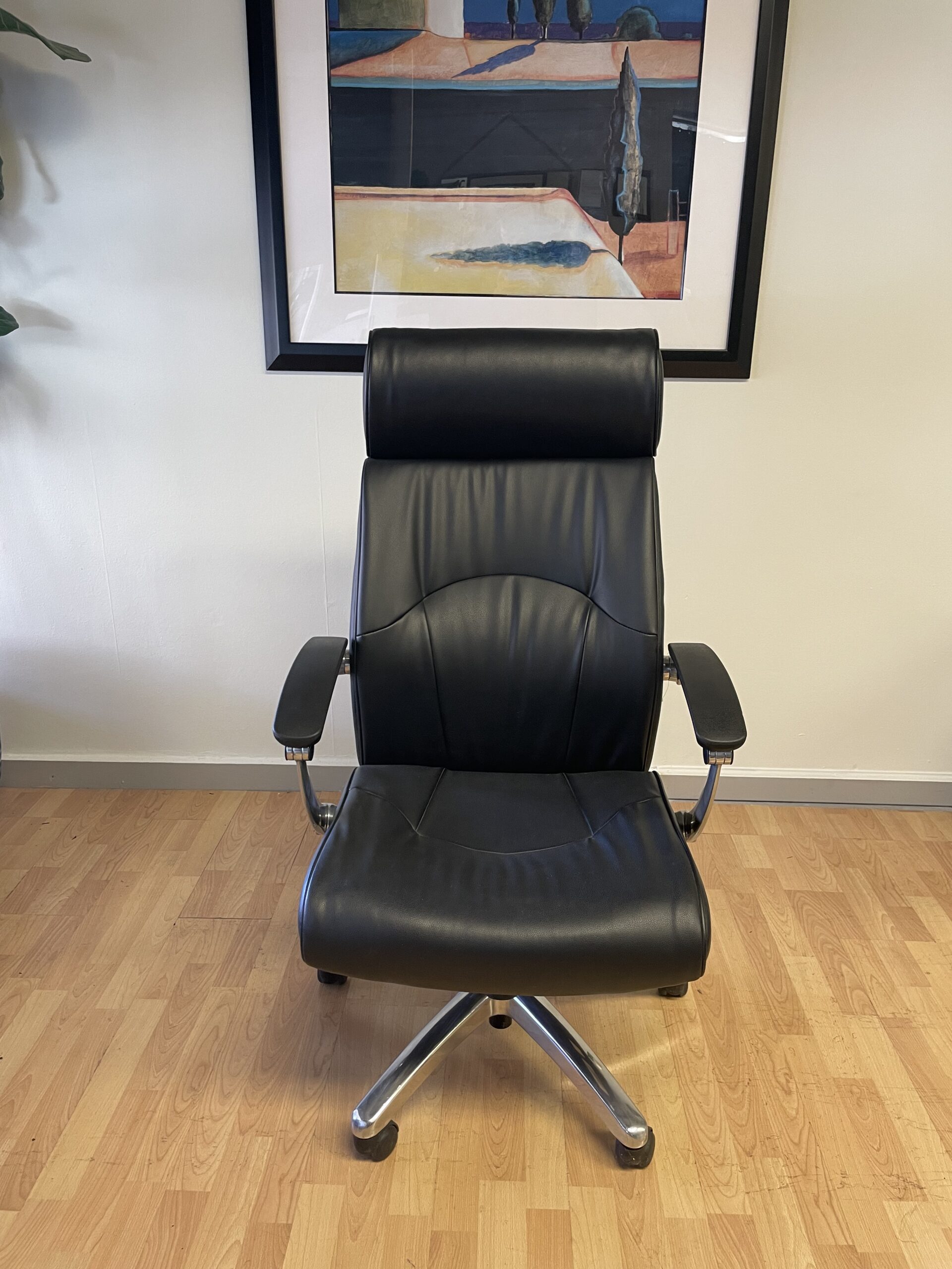 Friant, Madison High Back, Conference Chair, Black with Chrome Frame