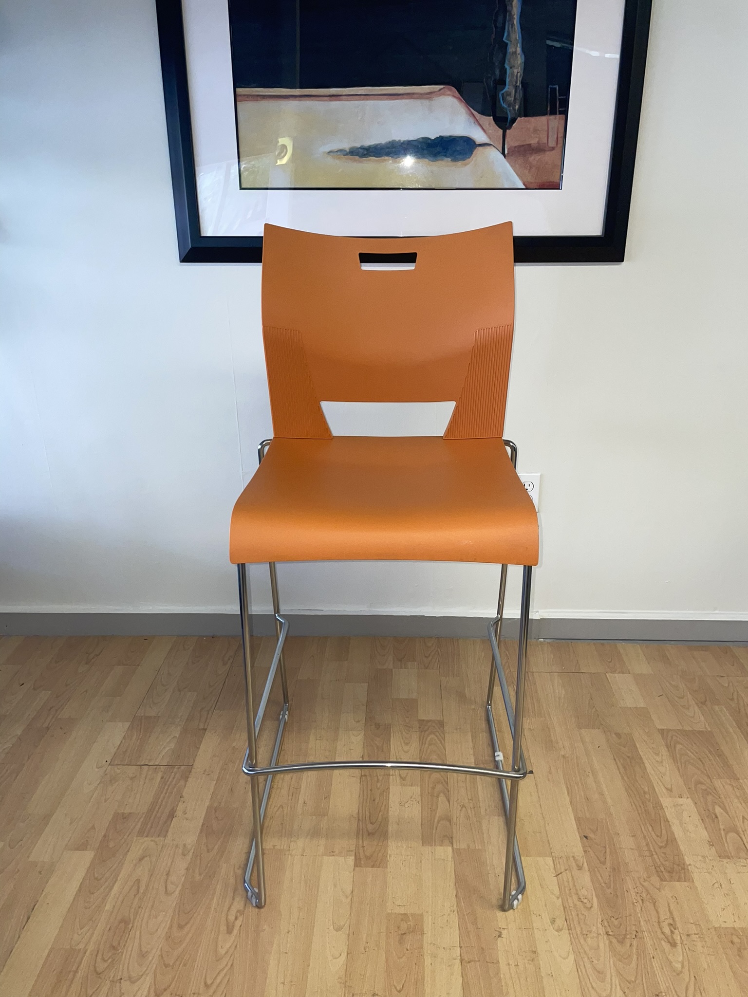 Global Duet, Stool, Bar Height, Sunset Orange