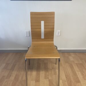 Allermuir, Multi-Purpose, Stackable Chair, Cedar Wood with Chrome Frame