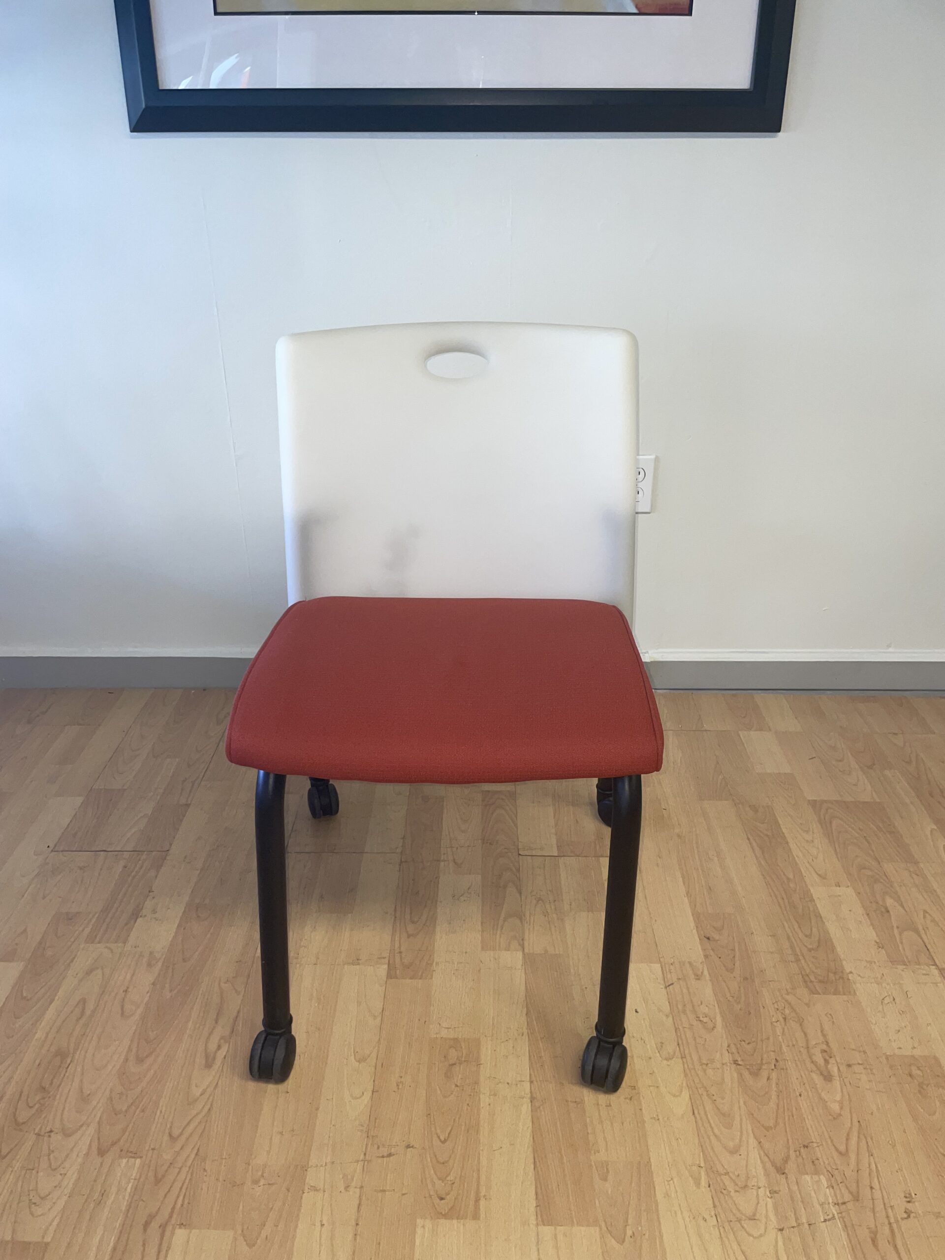 Breakroom Chair, Red and White