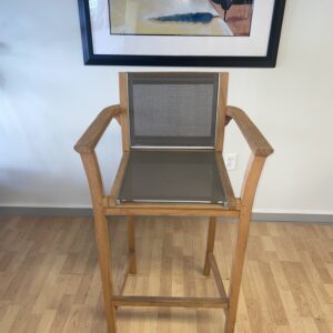 Ventana, Stool, Counter Height, Olive Mesh Seat with Chestnut Wood Frame